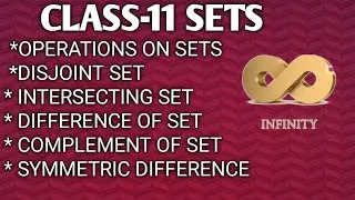 CLASS-11 SETS TOPIC-OPERATIONS ON SET,  DISJOINT SET, INTERSECTING .... 📚