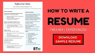 How To Write A Resume | Freshers & Experienced