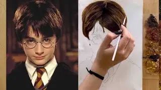 How to paint realistic Hair 😍 | Timelapse | #trending #viralvideo #harrypotter #hair #foryou #howto