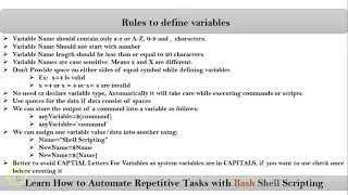 Section-4: Video-4 :  Rules to Define Variables in Bash Shell Scripting