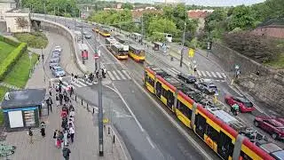 Warsaw Trams Passing on the Streets 21/05/25