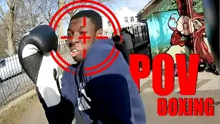 POV Boxing sparring heavyweight boxer