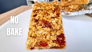 Healthy No Oven Oat Bars | Soft & Chewy Nougat Style