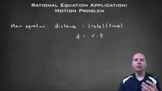 Rational Equation Application - Motion Problem