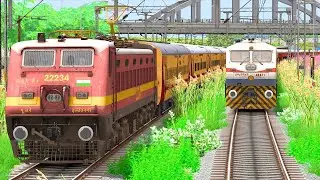 SINGLE RAIL LINE TRAINS CROSSING | BUMPY RAILROAD | RAILWORKS TRAIN SIMULATOR GAME PLAY | NTG GAMING