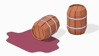 Low Poly Barrel Blender 2.8