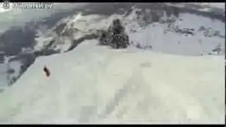 Крутой спуск на лыжах от первого лица