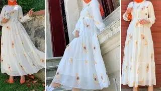 DIY : How to Make LONG GOWN/ Hijab Dress SHRUG/JACKET #gown #hijabstyle
