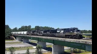 NS 192 crossing over I-77 with AC trio pulling monstrous train