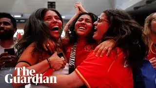 Jubilant Spain fans erupt at final whistle as England fans are left heartbroken