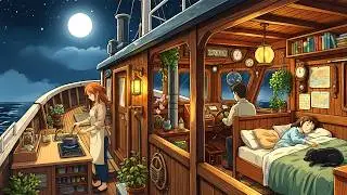 A Peaceful Day on a Floating River House | Ghibli Silent Days | Ghibli-Style Video