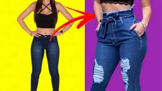 Customização DIY como SUBIR cós de CALÇA JEANS sem MEXER no fundo I DIDA OLIVER