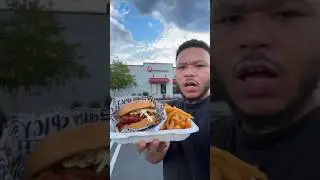 Trying a Korean fried chicken sandwich!