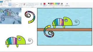 Два хамелеона в paint. Обучающий ролик