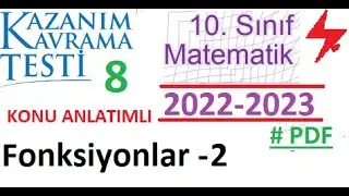 10. Sınıf | Kazanım Testi 8 | MEB | 2022 2023 | Fonksiyonlar 2 | Matematik | PDF