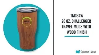 Printed 28 oz. Challenger Travel Mugs with Wood Finish