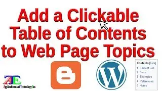 Add a Clickable Table of Contents ToC to Web Page Topics in Blogger and WordPress Without Plugin