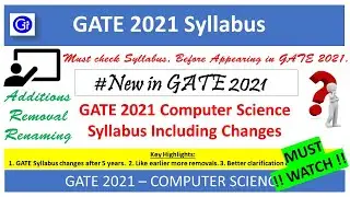 GATE 2021 Computer Science Syllabus Including Changes 