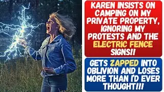 KAREN GETS ZAPPED BY ELECTRIC FENCE AFTER INSISTING ON CAMPING ON MY PRIVATE PROPERTY & JUMPING OVER