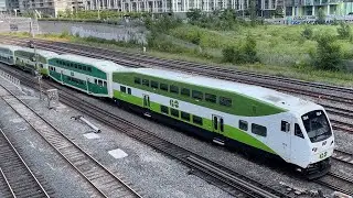 Bathurst Street Bridge Trains in Downtown Toronto! GO | VIA | UP Express