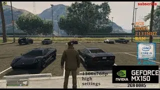 GTA V High settings gameplay on MX150 2GB DDR5 :):)