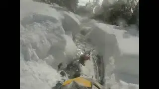 Snowmobile creek crossing gone BAD!