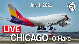 🔴 LIVE plane spotting at CHICAGO O'Hare Airport (ORD) on July 1, 2021. ATC included!