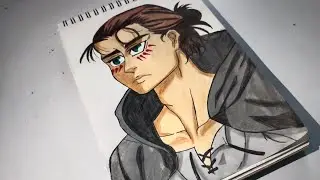 Eren Yeager Drawing from Attack on titan|step by step drawing #attackontitanedit #erenyeager #anime