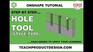 Onshape Tutorial. How to create a HOLE? The basics- style type. Step by step guide.