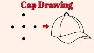 How To Draw A Cap Step By Step For Beginners  | How to draw Cap from 5 dots | Dots Drawing