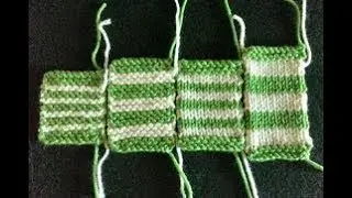 Stripes Worked Flat - changing colors, carrying yarns at the side