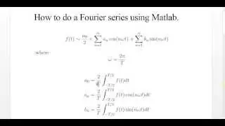 How to do a Fourier series for a Periodic Function using Matlab