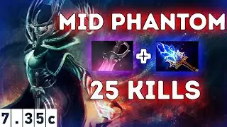 Мид мортра через ханду 1 слотом! Dota 2 7.35c.