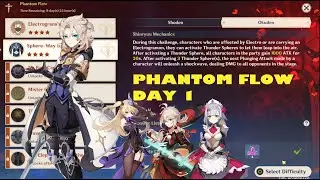 Guide Phantom Flow Event Day 1 - Shoden And Okuden Mode - Team Noelle, Albedo, Kazuha, Fiscl