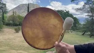 Listen to an Elk, Cow, Cedar Drum, from HorseBear, traditional Drum Maker for 35+ years.