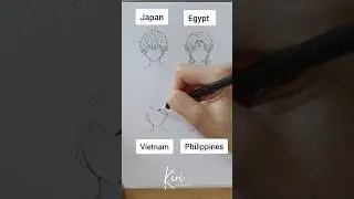 How to draw anime boy hair - country-inspired hairstyles Japan x Egypt x Vietnam x Philippines 