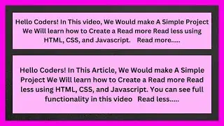 read more read less button html css javascript. source code is free.