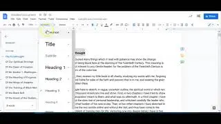 Using the Outline Feature in Google Docs