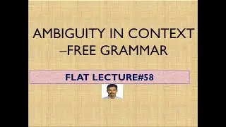 AMBIGUITY IN CONTEXT –FREE GRAMMAR LEC#58