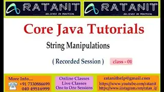 Core Java Tutorials || String Manipulations || by Mr.Ratan || class-01
