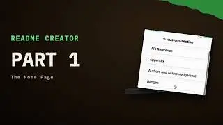 2 - Github Readme Creator | Home Page | NextJS | Tailwindcss | Javascript | Full Stack