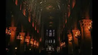 Church on Christmas Eve ambience, choir, and echoed footsteps.