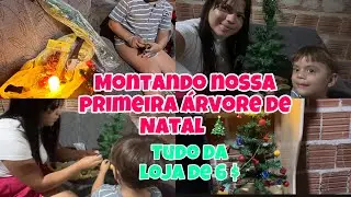 MONTANDO NOSSA PRIMEIRA ARVORE DE NATAL 🎄 tudo da loja de 6 😱#volteicomocanal