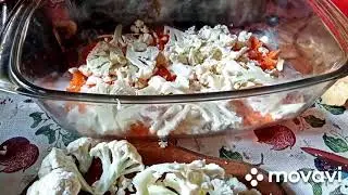 Рагу з кольорової капусти з грибами....