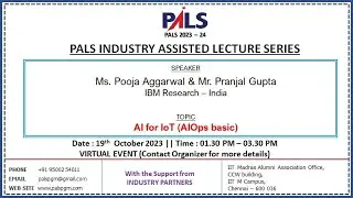 PALS Industry Assisted Lecture on - AI for IoT (AIOps basic)