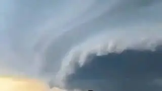 Hurricane Laura as it enters inland