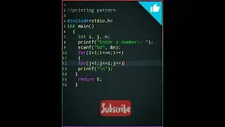 #74🖥🖲C Pattern program🖥C Language Tutorial👨‍🏫📂📓