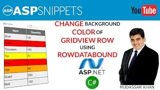 Change Background color of GridView Row using RowDataBound event in ASP.Net using C#