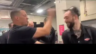 Nate Diaz slaps reporter during an interview