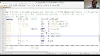ASSEMBLY LANGUAGE PROGRAMMING IN 8085 MICROPROCESSOR(Block  Transfer)